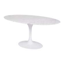 Mesa Saarinen Oval Carrara 180x100cm - Base Branca