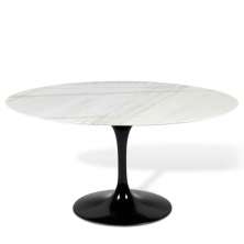 Mesa Saarinen Oval Espírito Santo 198x122cm - Base Preta