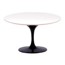 Mesa Saarinen Oval Fórmica Branca 235x122cm - Base Preta