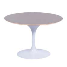 Mesa Saarinen Oval Fórmica Preta 180x100cm - Base Branca