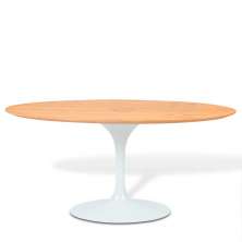 Mesa Saarinen Oval Freijó 160x90cm - Base Branca