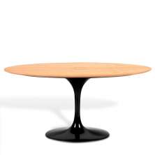 Mesa Saarinen Oval Freijó 180x100cm - Base Preta
