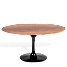 Mesa Saarinen Oval Imbuia 244x137cm - Base Preta