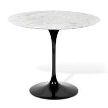 Mesa Saarinen Redonda Carrara 100cm - Base Preta