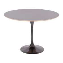 Mesa Saarinen Redonda Fórmica Preta 137cm - Base Preta