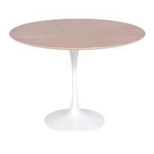 Mesa Saarinen Redonda Imbuia 100cm - Base Branca