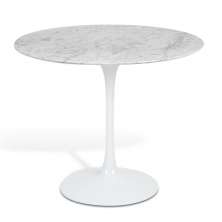 Mesa Saarinen Tulip Jantar Carrara 137cm Base Branca