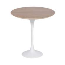 Mesa Saarinen Tulip Lateral Imbuia 51cm Base Branca