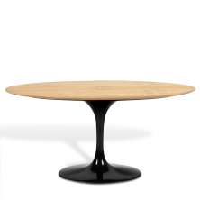 Mesa Saarinen Tulip Oval Freijó 198x122cm Base Preta