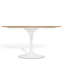 Mesa Saarinen Tulip Oval Imbuia 180x100cm Base Branca