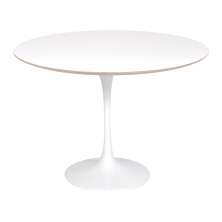 Mesa Saarinen Tulip Redonda Formica Branca 107cm Base Branca