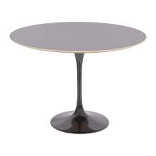 Mesa Saarinen Tulip Redonda Formica Preta 90cm Base Preta