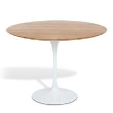 Mesa Saarinen Tulip Redonda Freijó 107cm Base Branca
