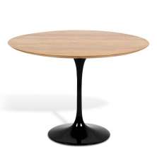 Mesa Saarinen Tulip Redonda Freijó 90cm Base Preta