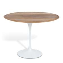 Mesa Saarinen Tulip Redonda Imbuia 90cm Base Branca