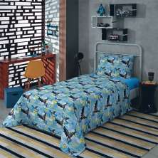 Jogo de Cama Solteiro Batman Azul Claro com 2 peças Lepper
