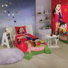 Jogo de Cama Solteiro Show da Luna Vermelho com 2 peças Lepper