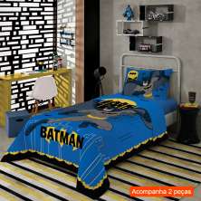 Jogo de Cama Solteiro com 2 Peças Batman I Azul