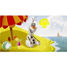 Toalha de Praia Aveludada Olaf Transfer Frozen