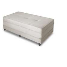 Puff Cama Casal Dobravel Com Rodízios Lindecor cor Marfim