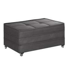 Puff Cama Solteiro Dobravel Com Rodízios Lindecor cor Cinza