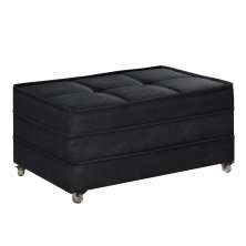 Puff Cama Solteiro Dobravel Com Rodízios Lindecor cor Preto