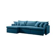 Sofa Cama Retratil Confort Linho 2,58m Lindecor cor Azul