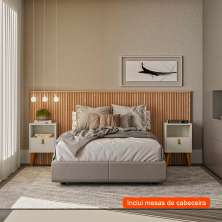 Cabeceira King Laranjeiras com 2 Mesas de Apoio Búzios 2 GV Carvalho e Off White