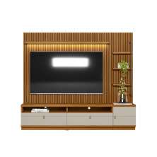 Rack com Painel para TV até 75 Polegadas Ouro Preto 1 PT 2 GV Nature e Off White