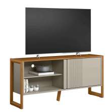 Rack para TV 55 Polegadas 1 Porta 1 Prateleira Golden  Nature/Off White