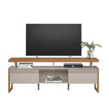 Rack para TV 70 Polegadas 2 Portas com Nicho Jade Nature/Off White