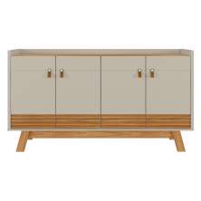 Buffet Aparador Retrô Ripado Columbus Nature Off-White