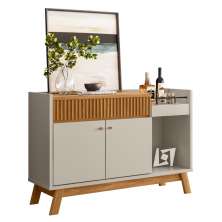 Buffet Aparador com Gaveta Ripada Chicago Nature Off-White
