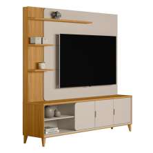 Home Estante Rack Napoli Para TV até 70 Polegadas Tauari/Off White Fosco