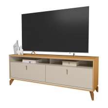 Rack Bancada Dubai 1.6 Para TV até 70" Polegadas Tauari/Off White Fosco
