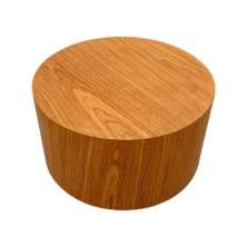 Mesa De Centro Cone Redonda Cilíndrica 80 cm Base Madeira Freijó Tampo Freijó