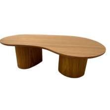 Mesa de Centro Cone Orgânica Oval 137x90 cm com 2 Base Madeira Freijó Tampo Freijó