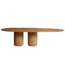 Mesa de Jantar Oásis Orgânica Cilíndrica Nogueira 244x137 cm