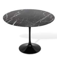 Mesa de Jantar Tulipa Saarinen Redonda 110 cm Mármore Nero