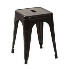 Banco baixo metal industrial Preto