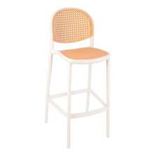 Banqueta Alta Mumbai Branca Telinha com encosto 115 cm