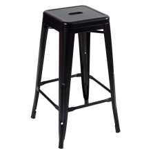 Banqueta alta Iron Tolix 76 cm Preto semibrilho