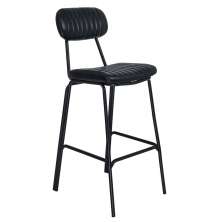 Banqueta alta estofada bancada industrial retro Boston Preto