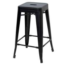 Banqueta média Iron Tolix 66 cm Preto texturizado Preto texturizado