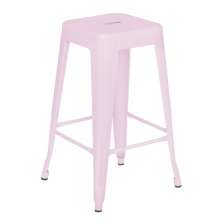 Banqueta média Iron Tolix 66 cm Rosa claro