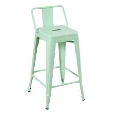Banqueta média Iron Tolix com encosto 66 cm Verde Claro
