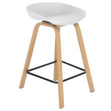 Banqueta média bancada cozinha Cassia BD 66 cm Branco