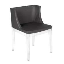 Cadeira Christie Mademoiselle Preto com base de policarbonato incolor