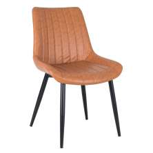 Cadeira estofada design industrial Chicago Marrom caramelo