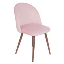 Cadeira jantar estofada Maite Sedona veludo Rosa light